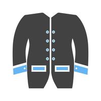 icône bleue et noire de glyphe de veste pour hommes vecteur