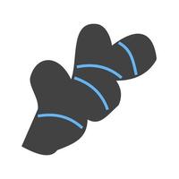 icône bleue et noire de glyphe de gingembre vecteur