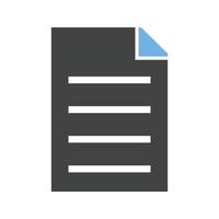 icône de glyphe de fichier bleu et noir vecteur