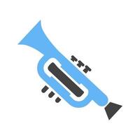icône bleue et noire de glyphe de jouet musical vecteur