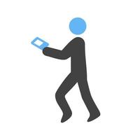 vérification de l'icône bleue et noire du glyphe du smartphone vecteur