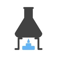 icône bleue et noire de glyphe d'expérience chimique vecteur