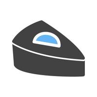 icône bleue et noire de glyphe de tarte aux pommes vecteur