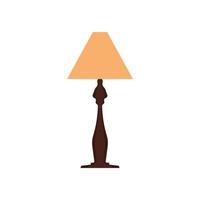 lampe de chevet vecteur icône meubles table. décoration de chambre lumineuse intérieure de maison. équipement de nuit plat signe de puissance lumineux
