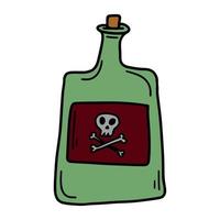 bouteille de poison de dessin animé doodle vecteur