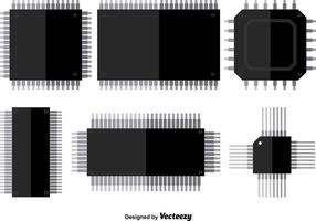 Icônes de vecteur Microchip