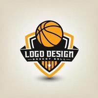 création de logo de basket-ball vecteur