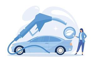 transport écologique, carburant sain, combustible en décomposition. véhicule sans illustration vectorielle d'émission de substances nocives vecteur