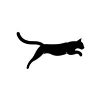 logo de chat qui saute vecteur