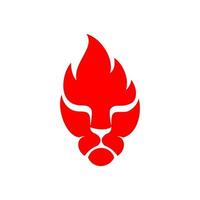 logo de feu de lion vecteur