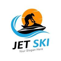 logo de sport de jet ski vecteur