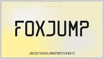 foxjump, alphabet majuscule de police moderne, fort et audacieux. police vectorielle. vecteur
