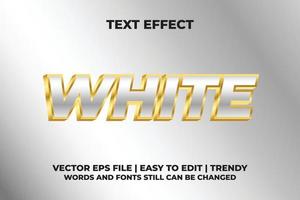 effet de texte 3d en or blanc dégradé avec conception de modèle de fond blanc dégradé vecteur