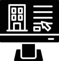 icône de glyphe de réservation d'hôtel vecteur
