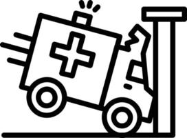 icône de ligne d'accident d'ambulance vecteur