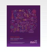 modèle d'affiche pour festival de musique et cocktail vecteur