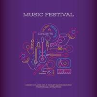 conception de bannière de festival de musique vecteur