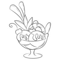 illustration de doodle de crème glacée. isolé sur fond blanc. vecteur