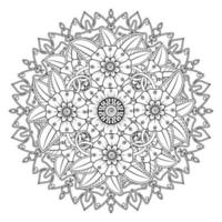 motif circulaire en forme de mandala pour henné, mehndi, tatouage, décoration. ornement décoratif dans un style oriental ethnique. page de livre de coloriage. vecteur