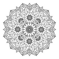 motif circulaire en forme de mandala pour henné, mehndi, tatouage, décoration. ornement décoratif dans un style oriental ethnique. page de livre de coloriage. vecteur