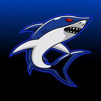 création de logo de mascotte de requin esport vecteur