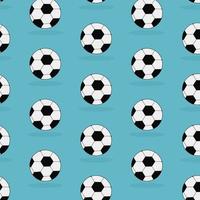 motif mignon lumineux avec des ballons de football sur fond bleu. modèle sans couture avec football pour la conception de la décoration. fond d'écran de football. illustration vectorielle vecteur