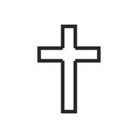 icône d'illustration vectorielle de dieu de la religion croisée. symbole christianisme et forme signe chrétien. crucifix religieux foi et catholicisme noir art sacré. élément de spiritualité conception de jésus et blanc isolé vecteur