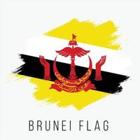 drapeau de vecteur grunge brunéi