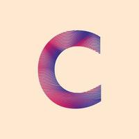 alphabet c en illustration vectorielle premium mesh design vecteur