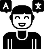icône de glyphe de traducteur vecteur