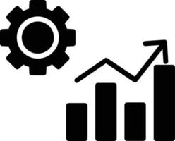 icône de glyphe de graphique à barres vecteur