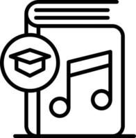 icône de ligne de livre de musique vecteur