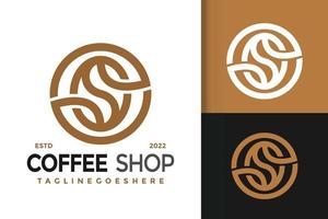 création de logo de café lettre s, vecteur de logos d'identité de marque, logo moderne, modèle d'illustration vectorielle de dessins de logo