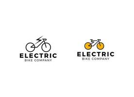 modèle de conception de logo de vélo minimaliste. vecteur d'emblème de vélo électrique.