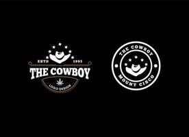 le logo cowboy dans un style vintage. vecteur de logo de chapeau de cow-boy.