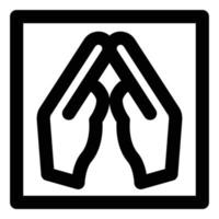 prier, icône de style de ligne diwali vecteur