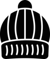 icône de glyphe de chapeau de laine vecteur