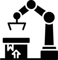 icône de glyphe de bras de robot vecteur
