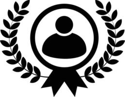 icône de l'employé du mois sur fond blanc. signe de récompense de talent. symbole de récompense pour le bon travail. style plat. vecteur