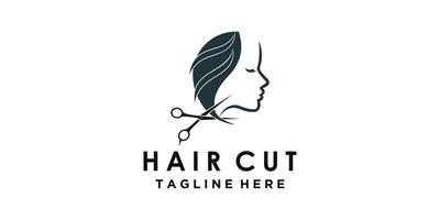 salon de beauté pour coupe de cheveux avec concept créatif vecteur