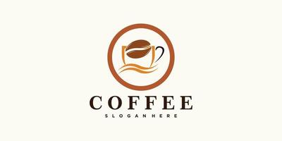 inspiration de conception de logo d'icône de café pour un café ou un restaurant avec un concept moderne créatif vecteur