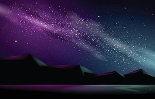 voie lactée avec ciel étoilé coloré vecteur