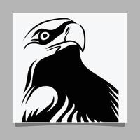 illustration vectorielle d'un aigle noir sur papier blanc qui est parfait pour les logos, les cartes de visite, les emblèmes et les icônes. vecteur