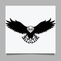 l'aigle noir vectoriel sur papier blanc est parfait pour les logos, les illustrations, les bannières, les dépliants, les fonds d'écran