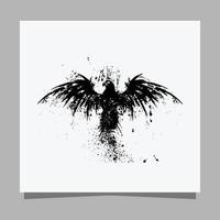 illustration vectorielle d'un aigle noir sur papier blanc qui est parfait pour les logos, les cartes de visite, les emblèmes et les icônes. vecteur