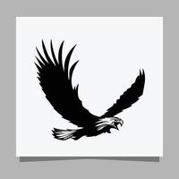 l'aigle noir vectoriel sur papier blanc est parfait pour les logos, les illustrations, les bannières, les dépliants, les fonds d'écran