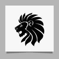 logo lion noir sur papier blanc avec ombre parfait pour les logos d'entreprise et les cartes de visite vecteur