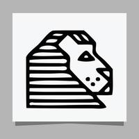 logo lion noir sur papier blanc avec ombre parfait pour les logos d'entreprise et les cartes de visite vecteur