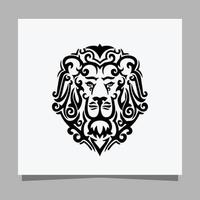 logo lion noir sur papier blanc avec ombre parfait pour les logos d'entreprise et les cartes de visite vecteur