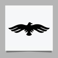 l'aigle noir vectoriel sur papier blanc est parfait pour les logos, les illustrations, les bannières, les dépliants, les fonds d'écran